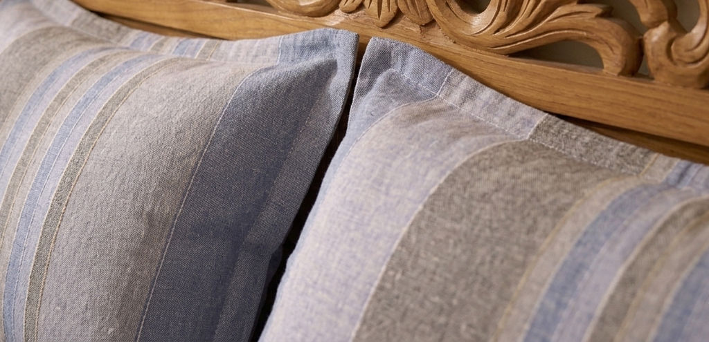 Warm Terracotta Stripe Bedsheet Set — Cotton, Double Bed