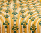 Mustard Green Botanical Quilted Bed Cover